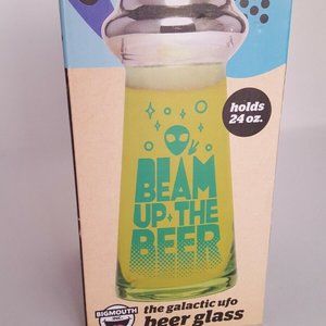 Big Mouth Galactic UFO Beer Glass Mug "Beam Up The Beer" 24 Oz. NIB E3